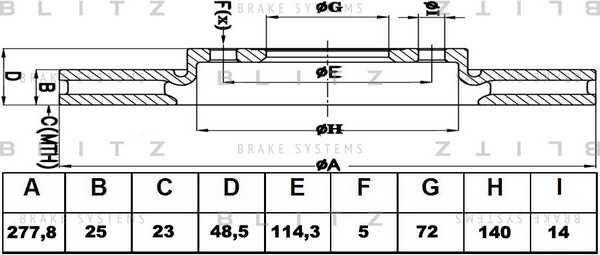 BS0205 BLITZ Тормозной диск