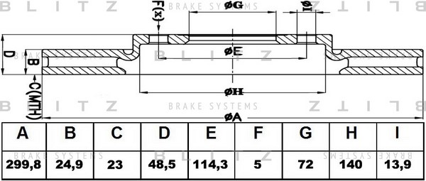 BS0206 BLITZ Тормозной диск