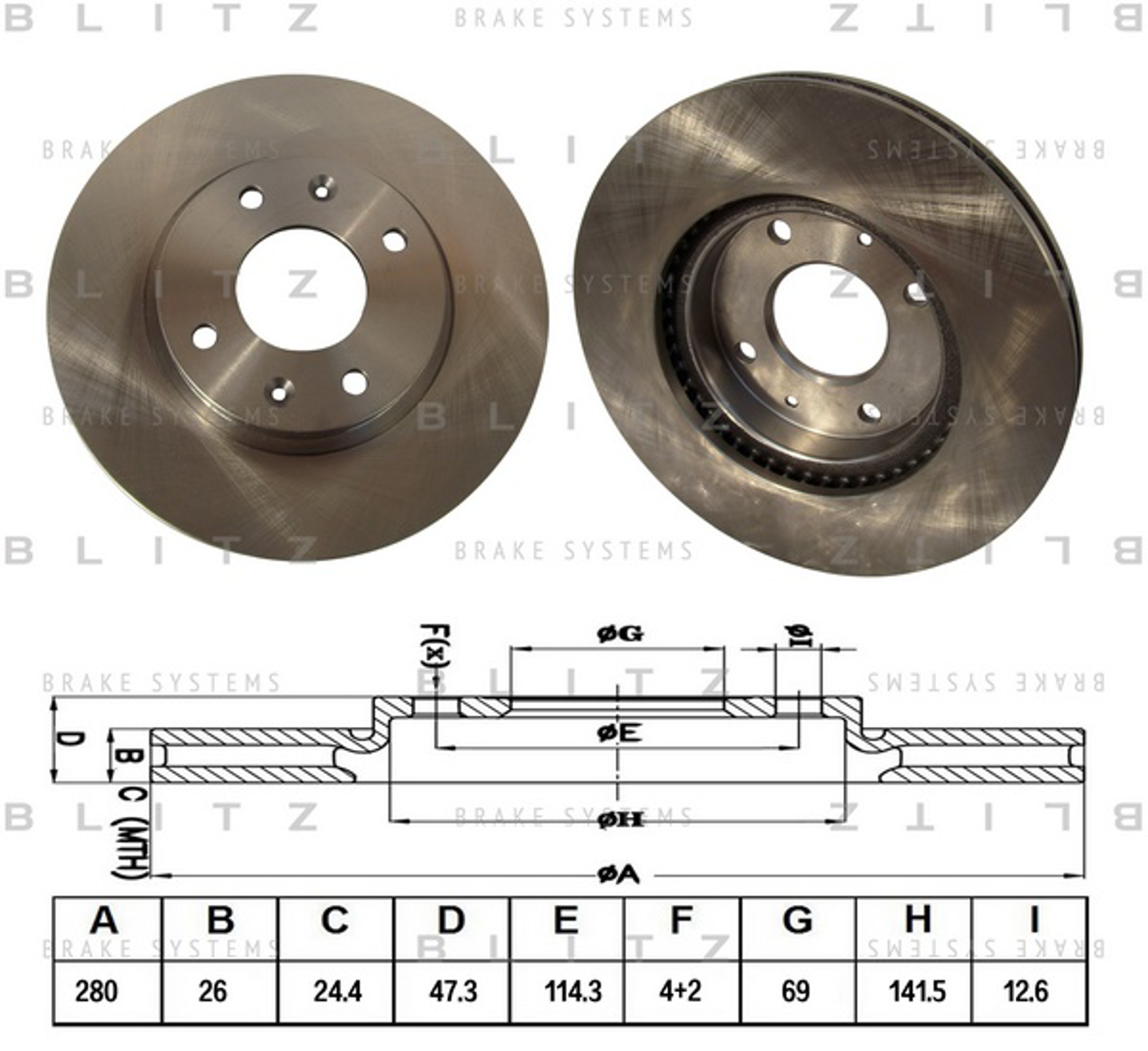 BS0218 BLITZ Диск тормозной