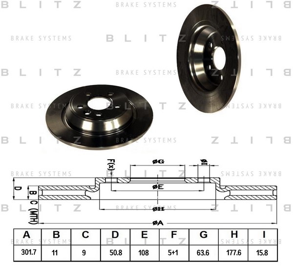 BS0224 BLITZ Тормозной диск