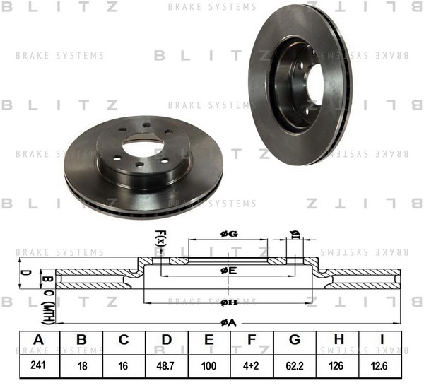 BS0230 BLITZ Тормозной диск