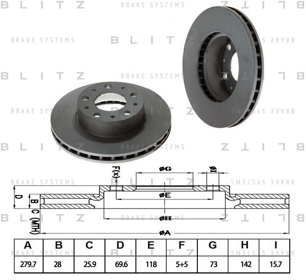 BS0240 BLITZ Тормозной диск