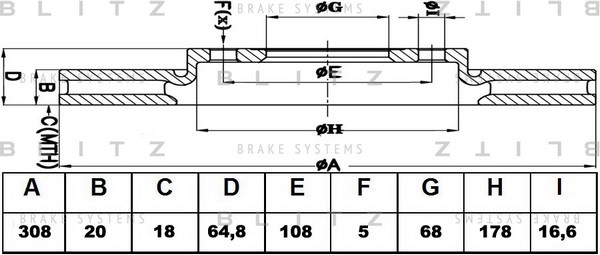 BS0244 BLITZ Тормозной диск