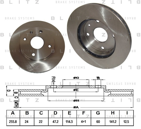 BS0245 BLITZ Диск тормозной