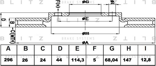 BS0251 BLITZ Тормозной диск