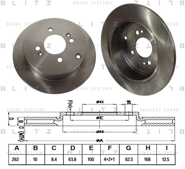 BS0255 BLITZ Тормозной диск