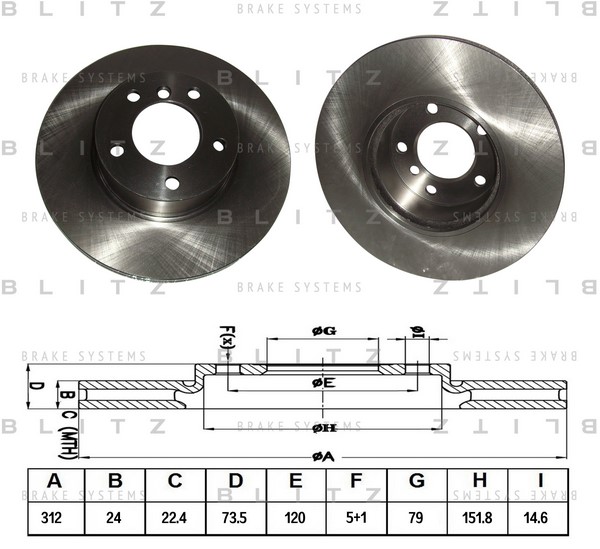 BS0257 BLITZ Тормозной диск