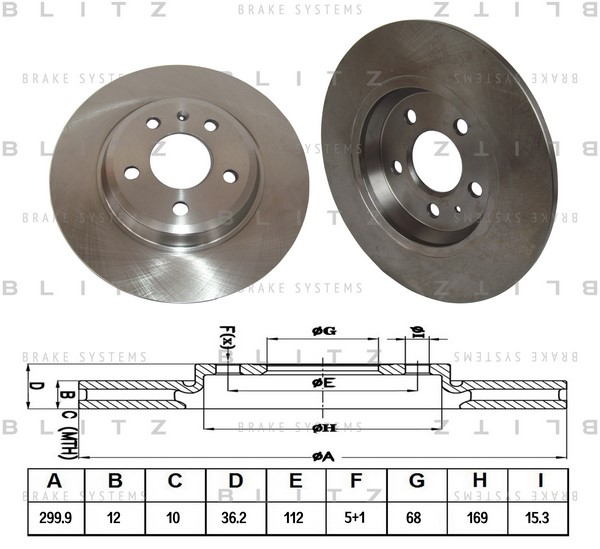 BS0258 BLITZ Тормозной диск