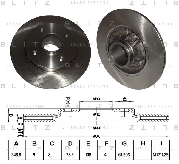 BS0260 BLITZ Тормозной диск