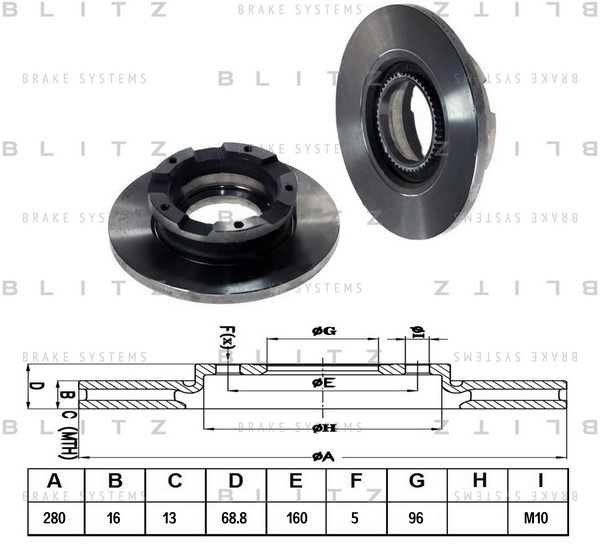 BS0261 BLITZ Тормозной диск