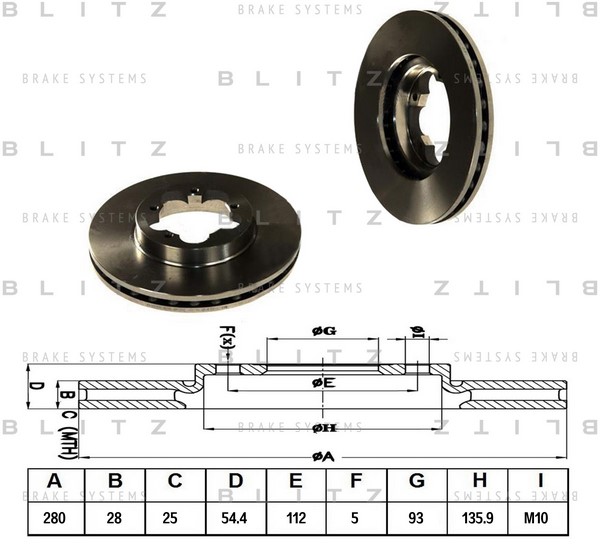 BS0263 BLITZ Тормозной диск