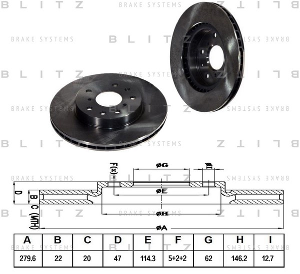 BS0265 BLITZ Тормозной диск