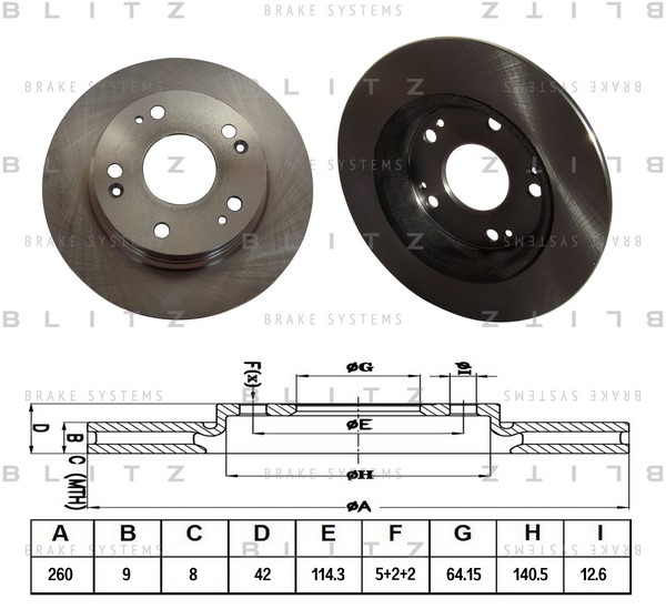 BS0277 BLITZ Тормозной диск