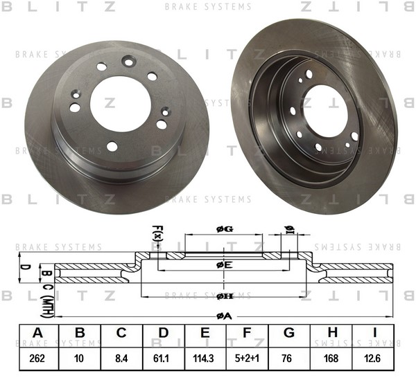 BS0288 BLITZ Тормозной диск