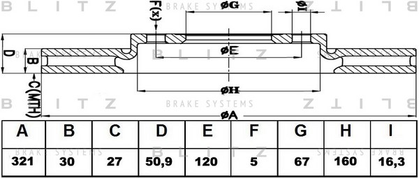 BS0294 BLITZ Тормозной диск