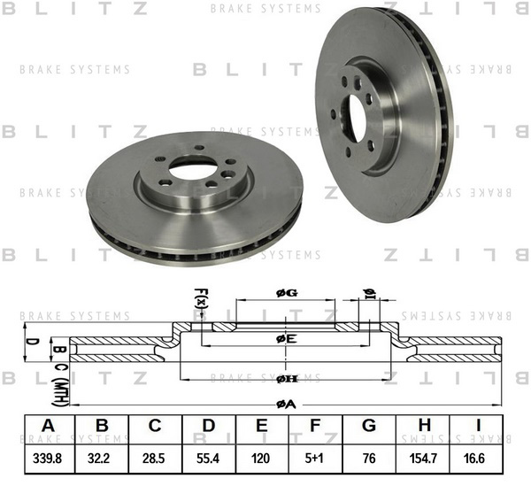 BS0295 BLITZ Диск тормозной