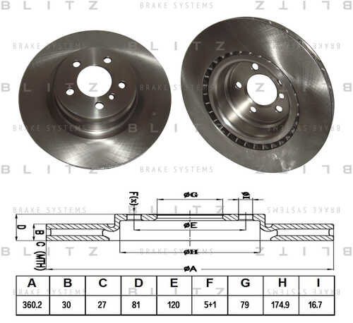 BS0297 BLITZ Диск тормозной