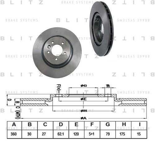 BS0302 BLITZ Диск тормозной LAND ROVER Discovery/Range Rover/Range Rover Sport 05 ->