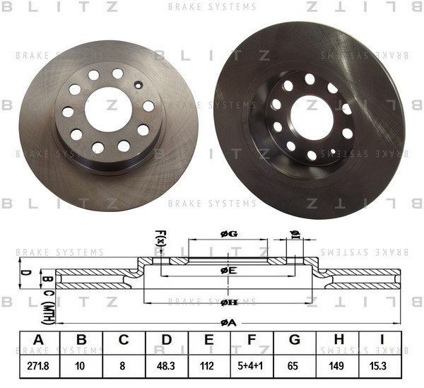 BS0318 BLITZ Тормозной диск