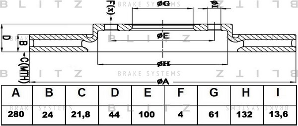 BS0359 BLITZ Тормозной диск