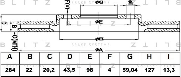 BS0364 BLITZ Тормозной диск