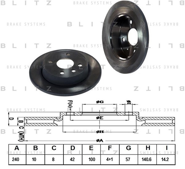 BS0372 BLITZ Тормозной диск