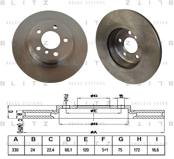 BS0385 BLITZ Диск тормозной