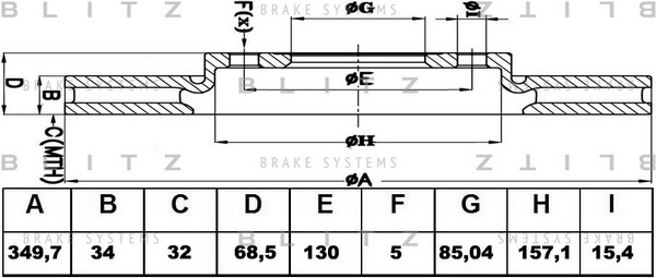 BS0389 BLITZ Тормозной диск