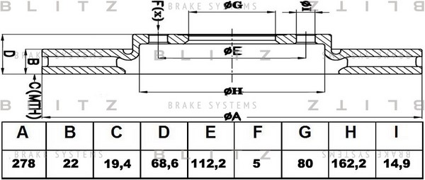 BS0396 BLITZ Тормозной диск