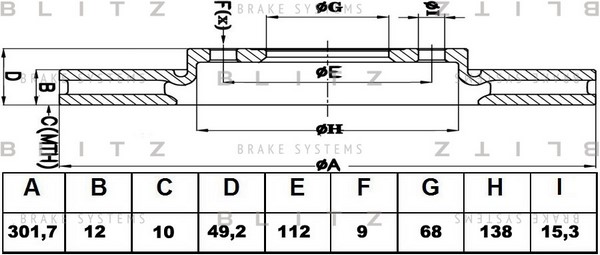 BS0400 BLITZ Тормозной диск