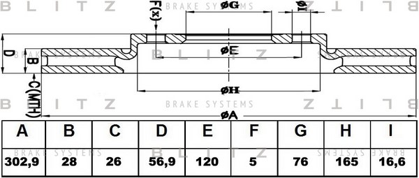 BS0414 BLITZ Тормозной диск