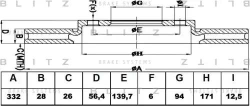 BS0415 BLITZ Диск тормозной