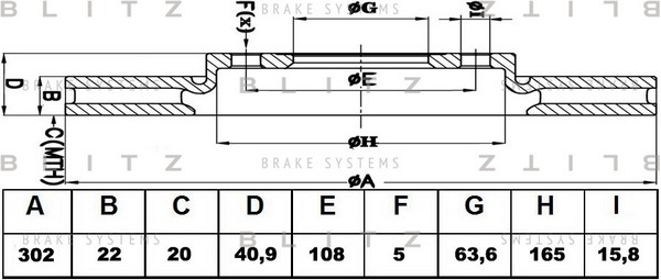 BS0416 BLITZ Тормозной диск