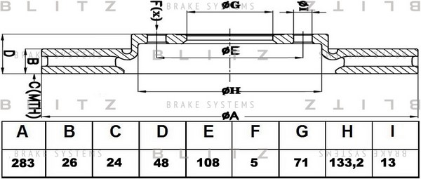 BS0422 BLITZ Тормозной диск