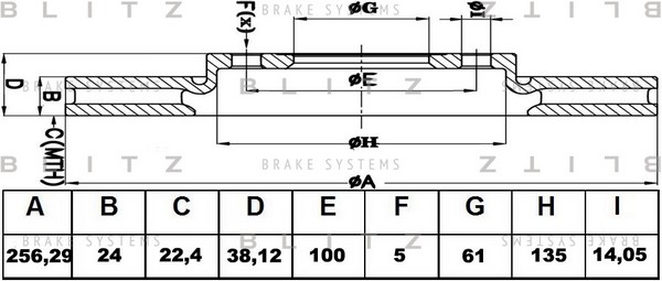 BS0425 BLITZ Тормозной диск