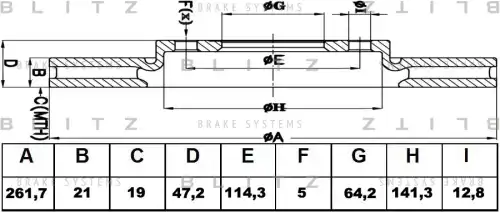 BS0427 BLITZ BS0427_диск тормозной!\Honda Civic IX (FK), 12>