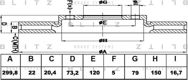 BS0430 BLITZ Тормозной диск