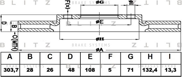 BS0439 BLITZ Тормозной диск