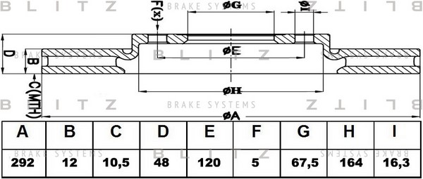 BS0440 BLITZ Тормозной диск