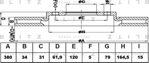 BS0441 BLITZ Диск тормозной