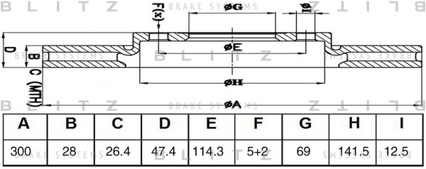 BS0467 BLITZ Диск тормозной