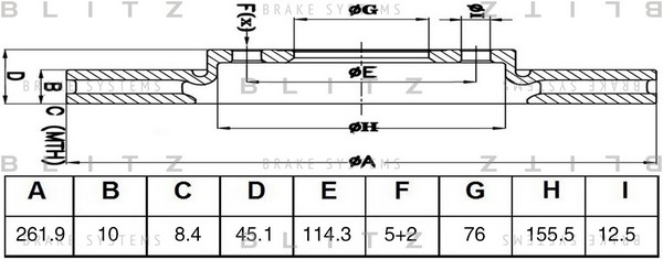 BS0469 BLITZ Тормозной диск