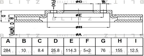 BS0470 BLITZ Тормозной диск