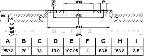 BS0483 BLITZ Диск тормозной