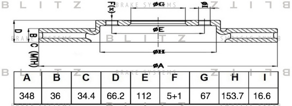 BS0485 BLITZ Диск тормозной