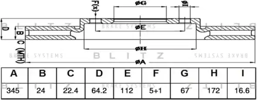 BS0487 BLITZ Диск тормозной