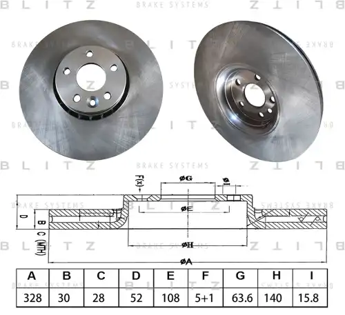 BS0546 BLITZ Диск тормозной