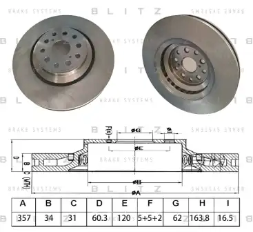 BS0622 BLITZ BS0622_диск тормозной передний правый!\ Lexus LS 4.6/5.0i 06>