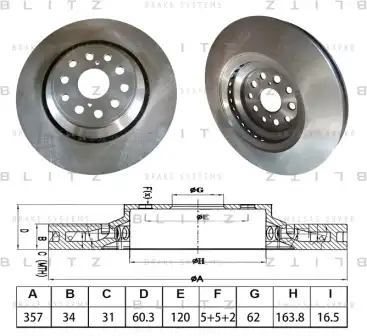 BS0623 BLITZ BS0623_диск тормозной передний левый!\ Lexus LS 4.6/5.0i 06>