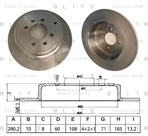 BS0660 BLITZ Диск тормозной